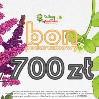 E-bon podarunkowy na kwotę 700 zł - Rośliny od Ogrodnika Szkółka Barcikowscy