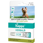 HAPPS HERBAL- KROPLE NA PCHŁY I KLESZCZE DLA MAŁYCH PSÓW DO 10KG